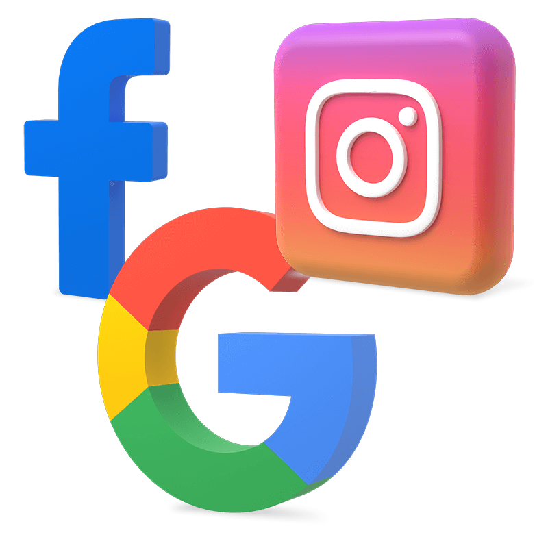Paid Digital Marketing - Facebook, Instagram and Google logos