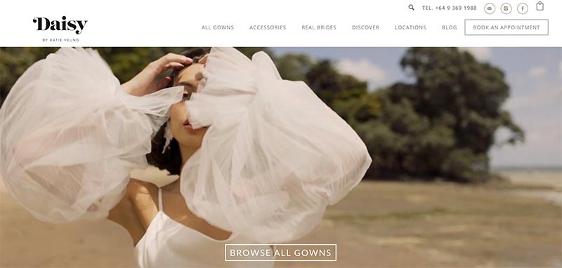BE Business portfolio - Daisy Brides website homepage